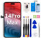 EFaith für iPhone 14 Pro Max Display 6,7 Full-HD-LCD-Display, 3D-Touchscreen-Digitalisierer, Rahmen mit Reparaturwerkzeug-Set, gehärtetem Glas für Modell A2894 A2651 A2893 A2895 A2896