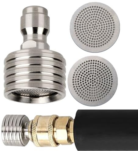 Pressure Washer Nozzle Tips, 1.38x0.95 inches Adorable Compact Multi Spray Pattern Tip, Quick Connect Nozzles Set with 3 Spray Patterns for Cleaning Deck Driveway Car Garden
