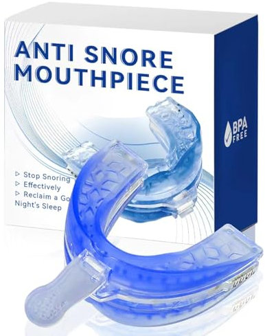 Anti Snoring Devices for Sleep,Anti Snoring Mouth Guard Adjustable-Sleeping Snore Stopper Sleep Apnea Mouthpiece-Anti Snore Mouthpiece Device Sleeping Snore Stopper Fit for Men and Women (Blue)