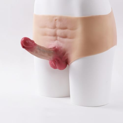 Hmxseu Realistischer Umschnall Dildos Silikon Strap-on Dildo mit Echten Venen und Hoden Umschnalldildo Tragbar Penis Hose SM Erotik Sexspielzeug für Erwachsener Frauen Paare Lesben