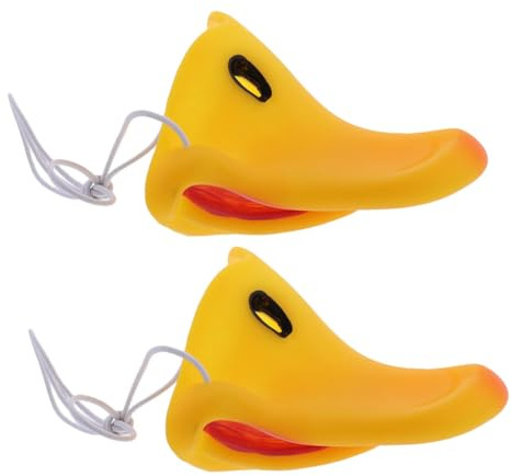 Latex Entenschnabelmasken 2 Stück mit Gummiband für Partys | Gelb, Wiederverwendbar und Einheitsgröße, für Kostümoutfit, Fotobox und Osterfeier