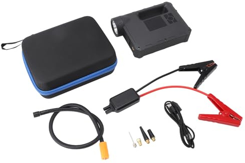 Auto Batteriespringerstarter tragbarer Safe 16000mAh Power Bank mit Luftkompressor für Benzin 4.0 l 3,0 l Fahrzeuge ABS Material 19x15x5,5 cm
