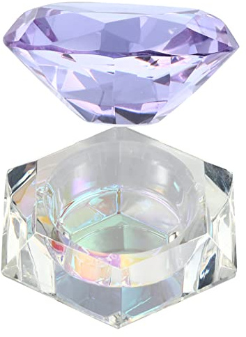 CLISPEED Crystal Cup Lid Small Glass Jar for Nail Polish and Lipstick for Bathroom and Cosmetic Use