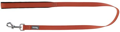 KERBL Miami Leine mit Softgriff – 100 cm, Rost (Breite 20 mm, Material Nylon, mit Karabinerhaken aus Stahl, Hundeleine) 86197