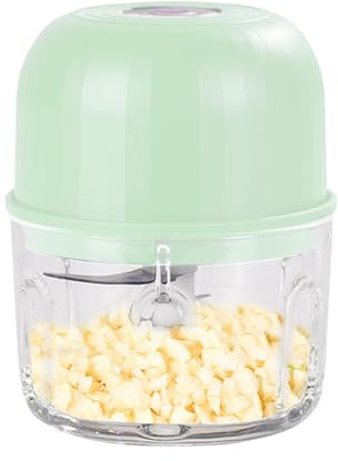 Electric Garlic Chopper - 40W Cordless Vegetable Chopper, Manual Food Processor | 9.3x11.4cm Rechargeable Vegetable Food Blender Processor, Small Kitchen Appliances For Ginger, Meat