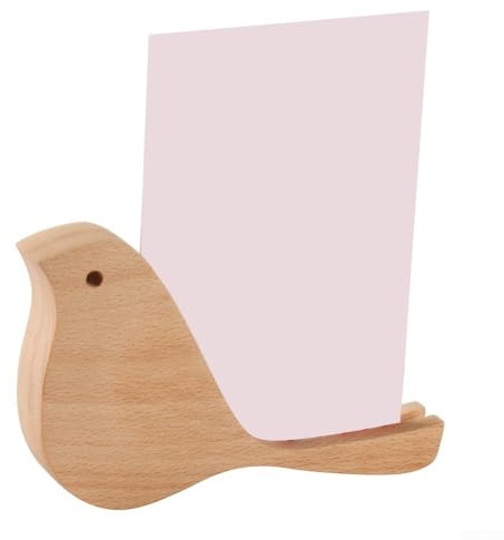 Wooden Bird Style Menu Holder Stand for Restaurants and For Cafes, Solid Beech and Walnut Wood Table Number Holder with Unique Aesthetic (Trees of wood)