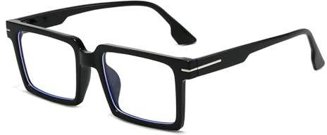 LJCZKA Rectangle Blue Light Blocking Glasses for Women Men Anti Eyestrain | Retro Square Glasses Clear Lens for Computer TV Screen