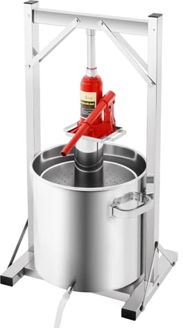 VonVVer Weinpresse Fruchtpresse 22L - 3T Hydraulische Weinpresse mit Filterkorb, Edelstahl Obstpresse Beerenpresse Gemüsepresse Saftpresse Lebensmittelpresse Apfelpresse für Äpfeln, Beeren, Gemüse