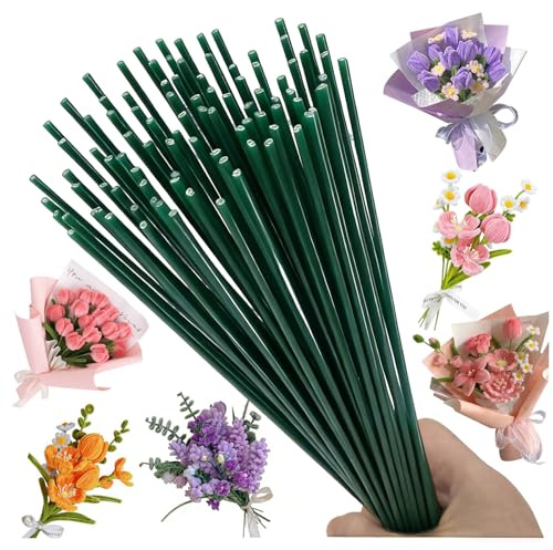 Mirriverse 100 Varillas de Alambre Floral 2 mm, 30 cm, Verde | Tallos artificiales robustos para ramos, coronas, floristería, decoración de boda y manualidades DIY