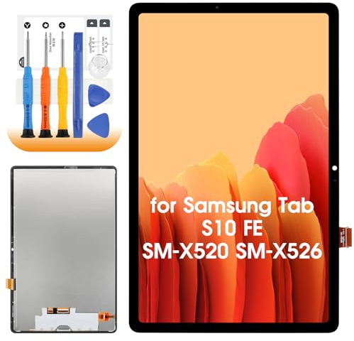 LCD Display für Samsung Tab S10 FE Ersatzbildschirm für Samsung Galaxy Tab S10 FE SM-X520 SM-X526B X526 11 Zoll LCD Display Digitalizer Touchscreen zusammengebaut mit Werkzeugen, Schwarz
