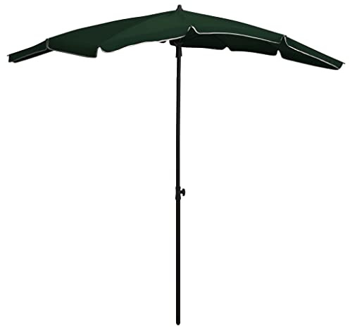 Ziaphsol Parasol avec mât - 200 x 130 cm - Vert - Parasol de terrasse résistant aux UV - Inclinable - Pour jardin et extérieur - Cadre en acier