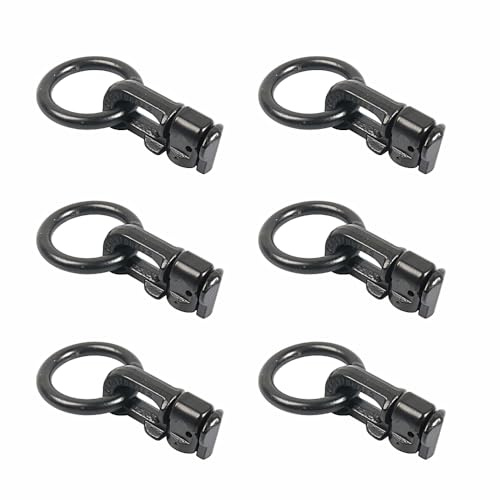 6Pcs L-Track Double Stud Tie Down Fittings with O Rings Heavy-Duty for Dog Walking Camping Hiking