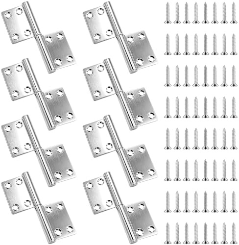 8 piezas de bisagras plegables, bisagras de puerta de 4 pulgadas de acero inoxidable de carga pesada, bisagras desmontables con tornillo, bisagras de puerta para puertas de madera, banda de bisagra