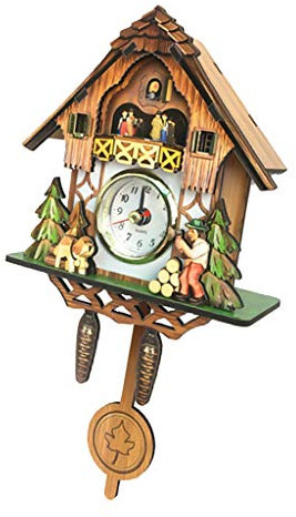 Fenteer Schwarzwalduhr Kuckuck mit Quarzwerk und Kuckuckruf, A