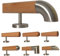 Buche Holz Treppe Handlauf Geländer Griff gerade Edelstahlhalter, Länge 30 - 500 cm aus einem Stück / zum Beispiel Länge 70 cm mit 2 gerade Halter - Enden = Edelstahlbogen