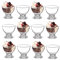GK Global Kitchen Glass Dessert Bowls Sundae Ice Cream Set of 12 Piece Short Stemmed Prawn Cocktail Glasses Appetiser Fruit Salads Pudding Dishes Footed Dessert Sundae Cocktail Bowls