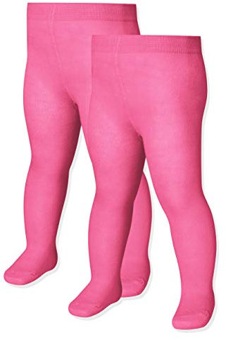 Playshoes Collant Unisex - Bambini e ragazzi, Confezione Doppia Rosa, 122-128