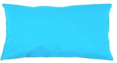 Hans-Textil-Shop Kissenbezug 30x60 cm Uni Türkis Baumwolle Dekokissen Kissenhülle Couchkissen Sofakissen Deko Reißverschluss