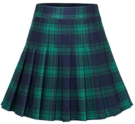 Dressystar Dam stretchig veckad kjol skolflicka solid skater tennis baskjol minikjol