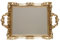 Yardwe Gold Vintage Antique Mirror Tray - Makeup, Jewelry, Decorative, Serving Tray - Rectangular, Glass & Resin - 26x26x5cm
