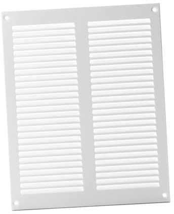 Griglia di ventilazione e aspirazione dell’aria in metallo con montaggio a incastro, ideale come protezione contro gli insetti, 200 x 250 mm, colore bianco