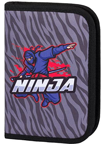Baagl Federmäppchen für Jungen, Schüleretui, Federtasche, Federmappe für Schreibwaren, Etui, Federpenal, Schulmäppchen (Ninja)
