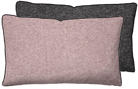 biberna Premium-Melange-Flanell Kopfkissenbezug 40x60 cm rot – Biber | 100% Baumwolle, wärmend & weich | mit Paspel & Reißverschluss | Winter-Kopfkissenbezug Uni | Modell 0840500