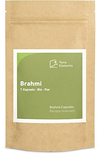 Terra Elements Bio Brahmi Kapseln (400 mg, 150 St) I Bacopa monnieri I Gedächtnispflanze I 100% rein I Vegan I Rohkost