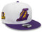 New Era NBA Champions Patch Los Angeles Lakers weiß Lila Fanartikel gerader Schirm verstellbar 9Fifty Snapback Cap - S-M (6 3/8-7 1/4)