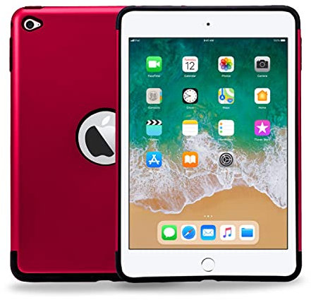 Innova iPad Mini 4 (Red Black) Sleek Silicone Slim Dual-layered Case