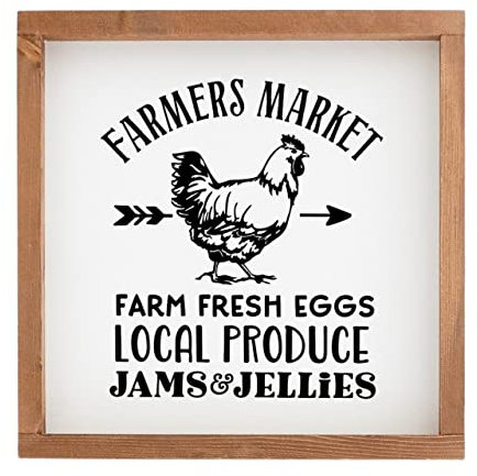 Landhaus Deko Schild - Farmers Market No5 (20x20 cm)