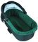BABYLUX Nestchen für Kinderwagen Stubenwagen BABYWANNE + Matratze 2 Tlg Set Doppelseitig (W15 - Grün + Waldtiere)