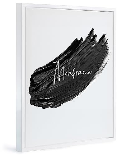 Monframe Schattenfugenrahmen - 80x90 cm - Weiß Glanz - für Leinwandbilder auf Keilrahmen - Leerrahmen ohne Glas und Rückwand