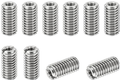 PATIKIL 10Stk Gewinde Adapter Hülse Reduziere Mutter M6*1 Außengewinde zu M3*0.5 Innengewinde Reparatur Einsatz Mutter Schraube Reduzierstück Umwandlung Edelstahl Verbindungselement 12mm