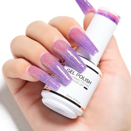 Nicedeco Color Changing Gel Nail Polish, Temperature Change Gel Polish, Nail Art Manicure Pedicure, Salon & Home Use - Long Lasting & Easy to Apply 15ML-006
