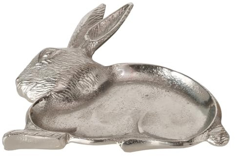 MF Fiene Osterhasen Aluminium Schale - Handgefertigte Dekoschale in Häschenform