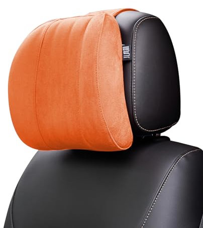Forbell Oreiller de nuque en mousse à mémoire de forme pour voiture, pour détendre les muscles de la tête et soulager les muscles de la tête (orange)