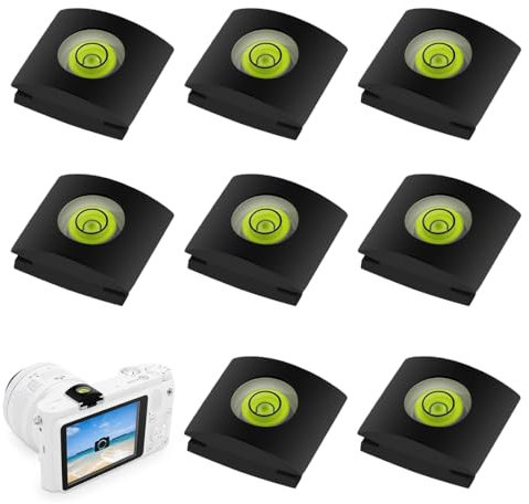 8PCS Copri slitta flash con livella a bolla - Coperchio slitta per hot shoe per fotocamera macchine fotografiche DSLR con Canon Nikon Olympus Panasonic