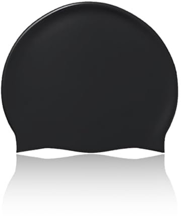 VYIBPDY Cuffia Piscina Donna,Cuffia Piscina Uomo,Classic Silicone Cuffia Unisex in Silicone, Cuffia Piscina Donna e Uomo,Cuffia Morbida e Resistente,Impermeabile,Adatto a Uomini e Donne Adulti(Nero)