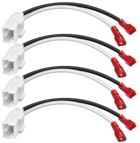 MEIRIYFA 72-6514 Speaker Wiring Harness Connector, 72-6514 Door Speaker Replacement Speaker Wire Harness for Jeep Dodge Chrysler Models Front Rear Door Speaker Wiring Harness Adapter (4 PCS)