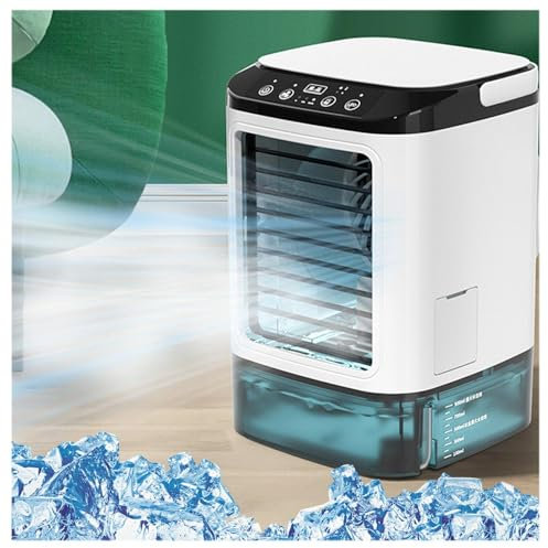 Climatiseur Mobile Grande Capacité, Réservoir D'eau 900ml,3 en 1 Climatiseur Maison Mobile 3 Vitesses de Vent et 7 Lumières LED Climatiseur Mobile Petit Format Pour La Maison Chambre Bureau Bureau