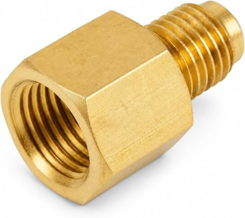 Anschlussadapter für 6,35 mm SAE zu G1/4'' Stickstoffschlauch, Messingadapter für G1/4'' Stickstoffgerätegewinde, SAE 1/4 Gewinderohrverbindung (1)