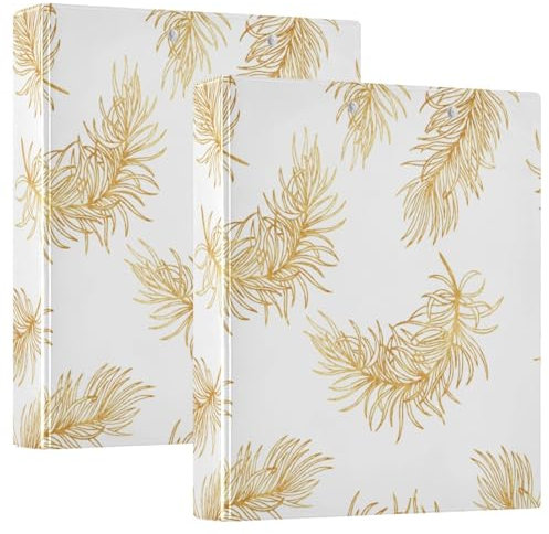 Ringbücher mit 3 Ringen, 3,5 cm, goldfarbene Blätter mit Klemmbrett, Collegeordner für Studenten, 200 Blatt, 1 Packung