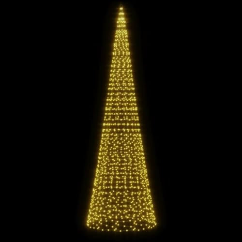 Tidyard LED Weihnachtsbaum für Fahnenmast Tannenbaum Lichterbaum Weihnachtsdeko Beleuchtung Außen Beleuchtet Lichterkette 1534 LEDs Warmweiß 500 cm