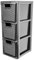 SIDSONS 3 Drawer Small Storage Unit Tower Rattan Effect Black for Home, Office, Garage, and Study Room Bedroom Bathroom Kitchen | Compact & Convenient Organizer (H) 48cm (D)25cm (W)19cm