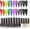 MIZHSE Blooming Nail Polish für Kreative Nageldesigns, 12 Farben Ink Color Nail Art, Blooming Gel mit Marmor Effekte, Glitzer Marmor Nagellack für Natürliche Verläufe und Blumeneffekte 7ml 12er Pack