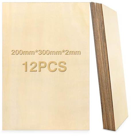 Zeawavsl 12 Paneles De Madera Contrachapada 300 X 200 X 2 Mm Tilo Madera Natural Madera Artesanal Madera Artesanal Sin Tratar Manualidades Pintura (20 * 30 * 0.2)