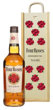 Personalised Four Roses Whiskey Gift Set, 70cl (40% ABV)