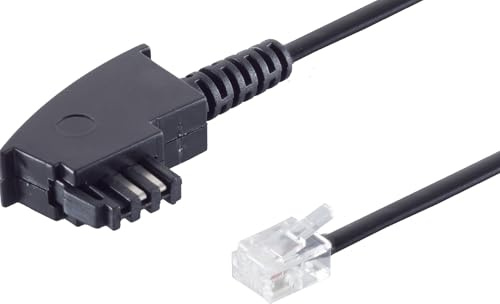 1aTTack.de 1x 6m - TAE-F Stecker auf Western 6/2 DEC Stecker 2-adrig für Telekom Splitter NTBA DSL