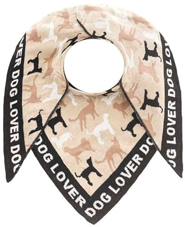 Zwillingsherz Schal Dreieckstuch Damen Halstuch viele verschiedene Muster Dog Lover, Leo in Herz u.a. Freizeit 50% Baumwolle, 50% Polyacryl